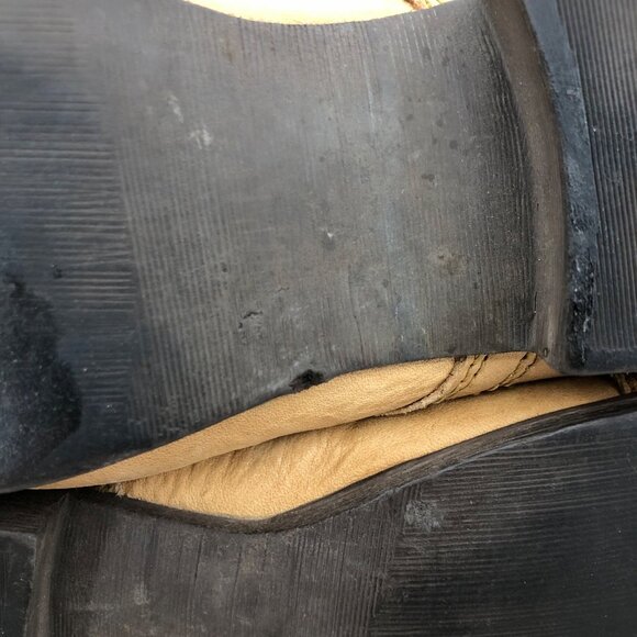 Zigi Soho Combat Boots Women's 8 Punisher Tan Leather Zip Lace Up - Picture 8 of 11